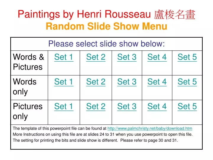 p aintings by henri rousseau random slide show menu