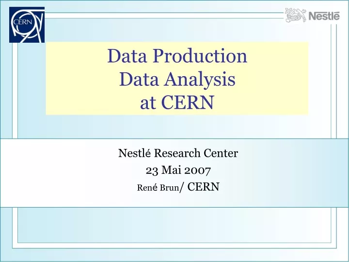 data production data analysis at cern