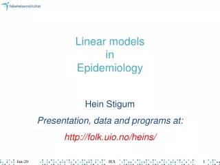 Linear models in Epidemiology