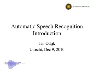 Automatic Speech Recognition Introduction
