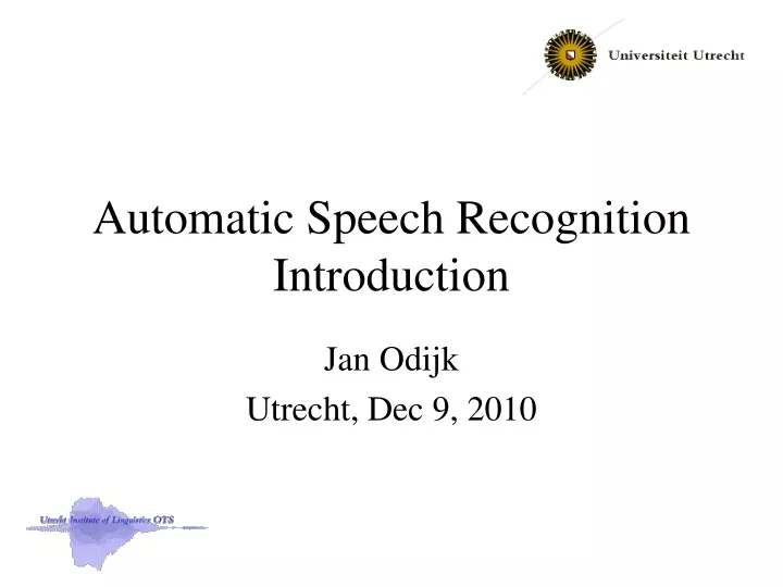 automatic speech recognition introduction