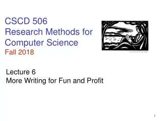 CSCD 506 Research Methods for Computer Science Fall 2018