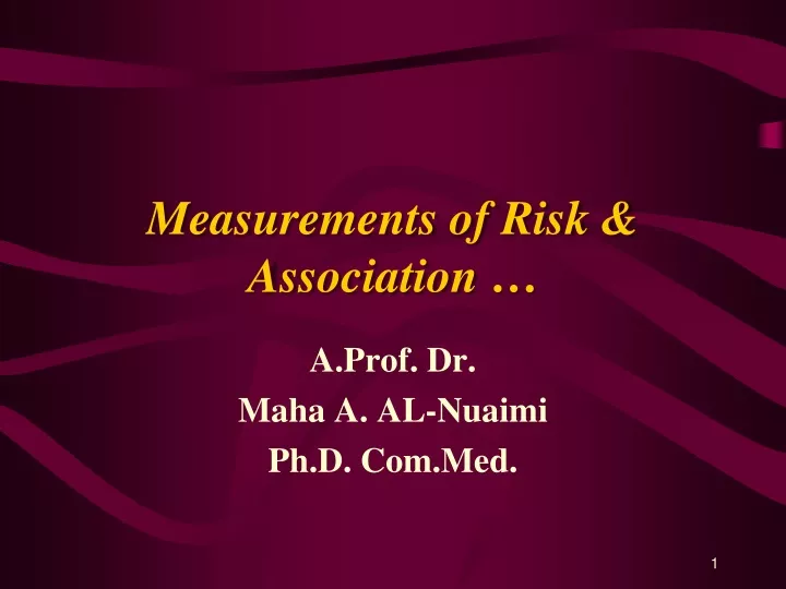measurements of risk association