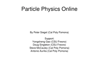 Particle Physics Online