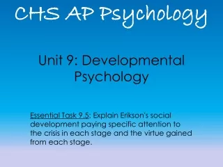 Unit 9: Developmental Psychology