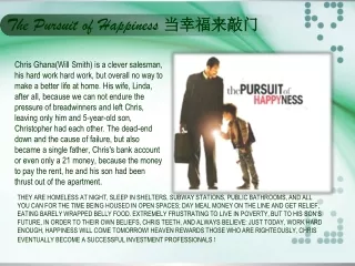The Pursuit of Happiness  当幸福来敲门