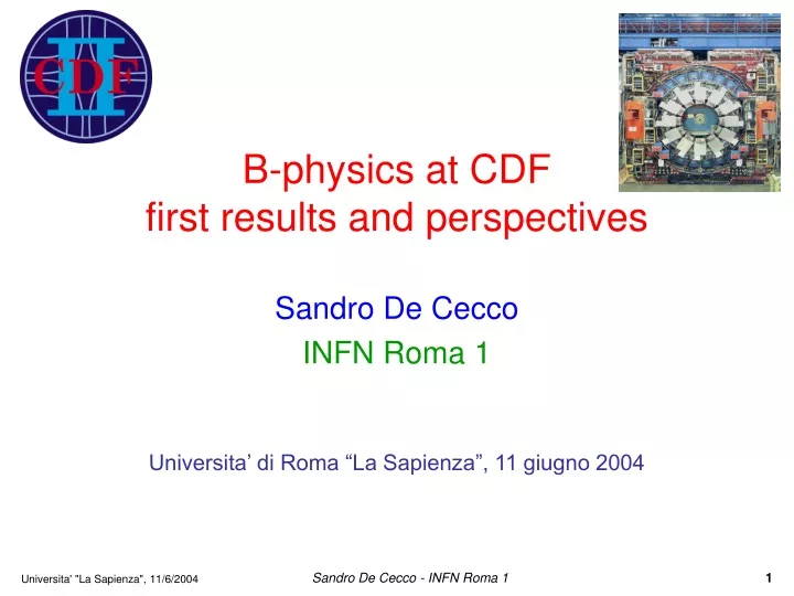b physics at cdf first results and perspectives