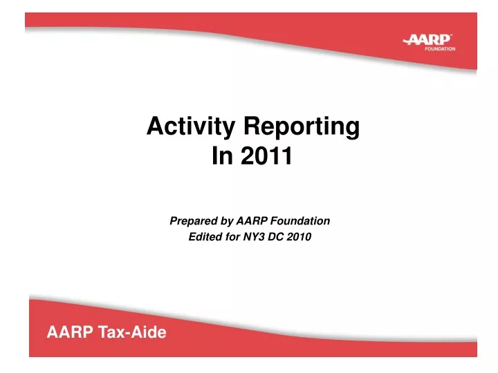 activity reporting in 2011