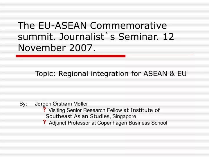 the eu asean commemorative summit journalist s seminar 12 november 2007