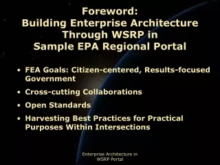 Foreword: Building Enterprise Architecture Through WSRP in Sample EPA Regional Portal