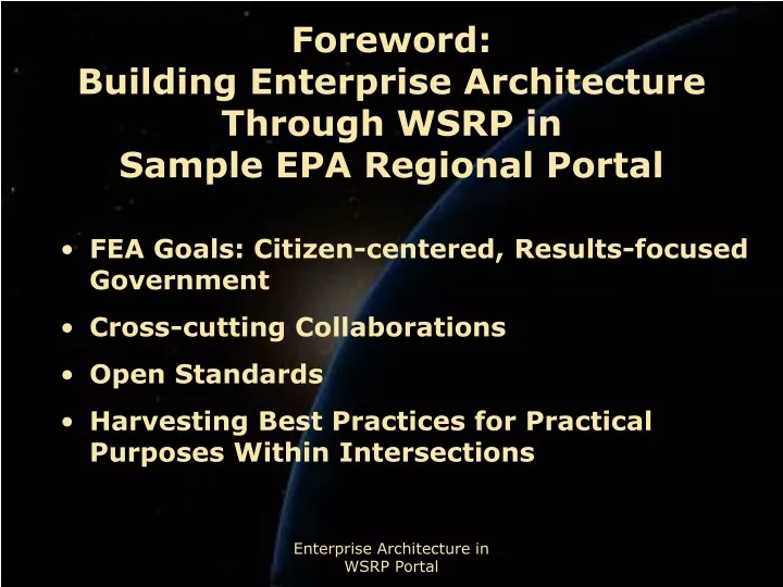 foreword building enterprise architecture through wsrp in sample epa regional portal