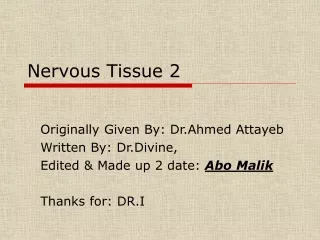 Nervous Tissue 2