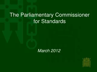 The Parliamentary Commissioner for Standards