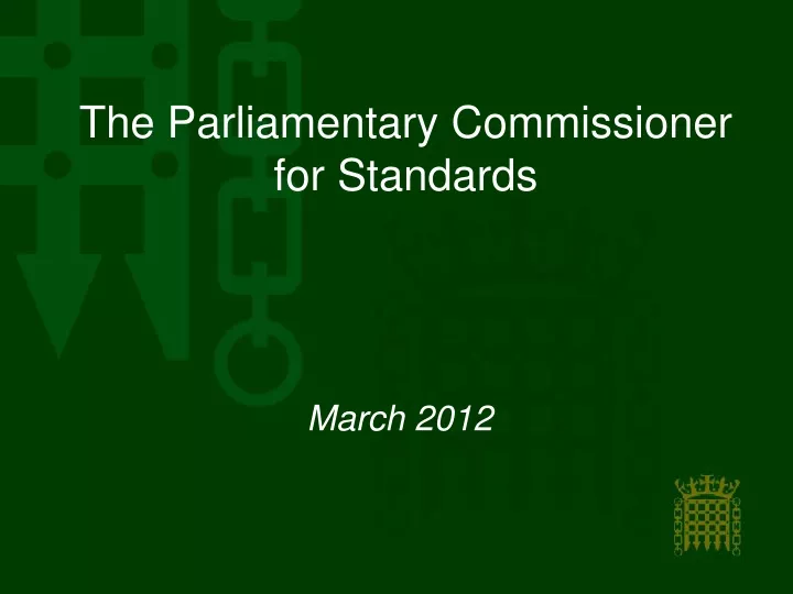 the parliamentary commissioner for standards