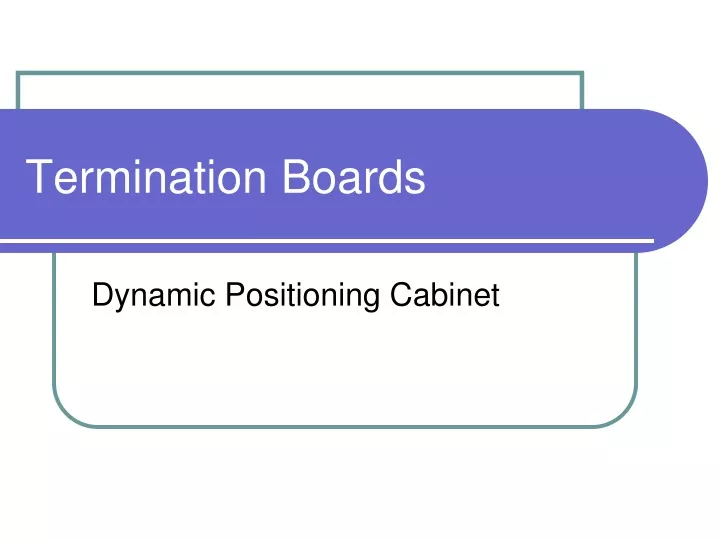 termination boards