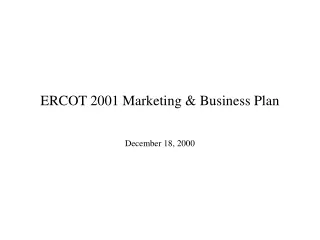 ERCOT 2001 Marketing &amp; Business Plan