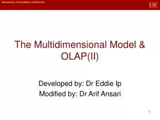 The Multidimensional Model &amp; OLAP(II)