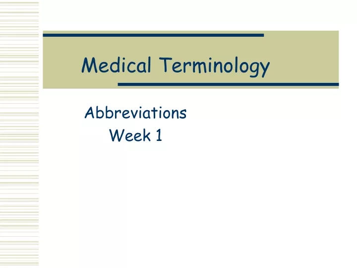 medical terminology