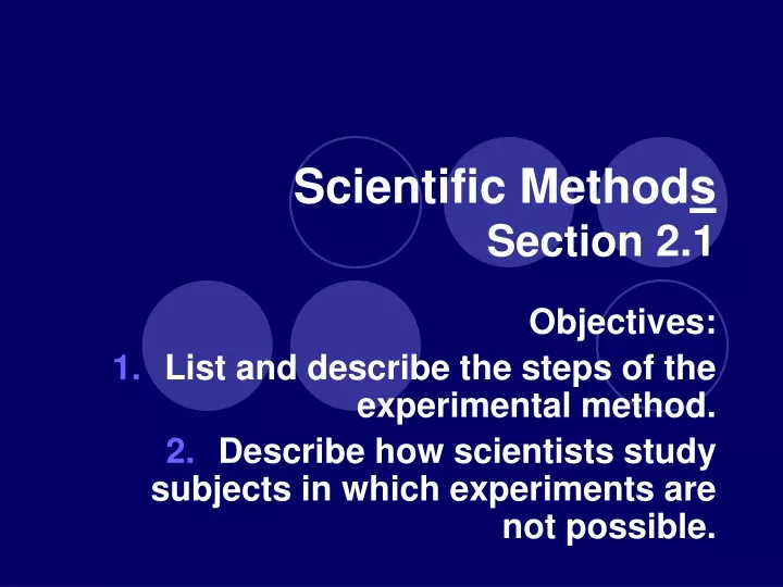 scientific method s section 2 1