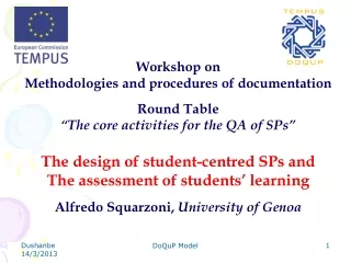 Workshop on  Methodologies and procedures of documentation Round Table