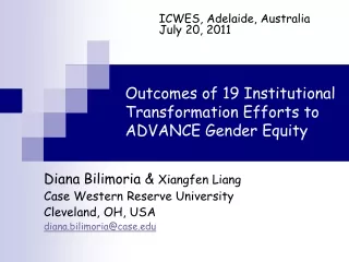 Outcomes of 19 Institutional Transformation Efforts to ADVANCE Gender Equity