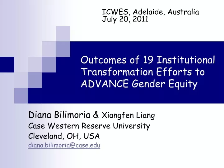 outcomes of 19 institutional transformation efforts to advance gender equity