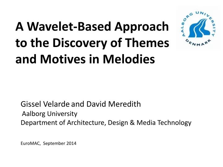a wavelet based approach to the discovery