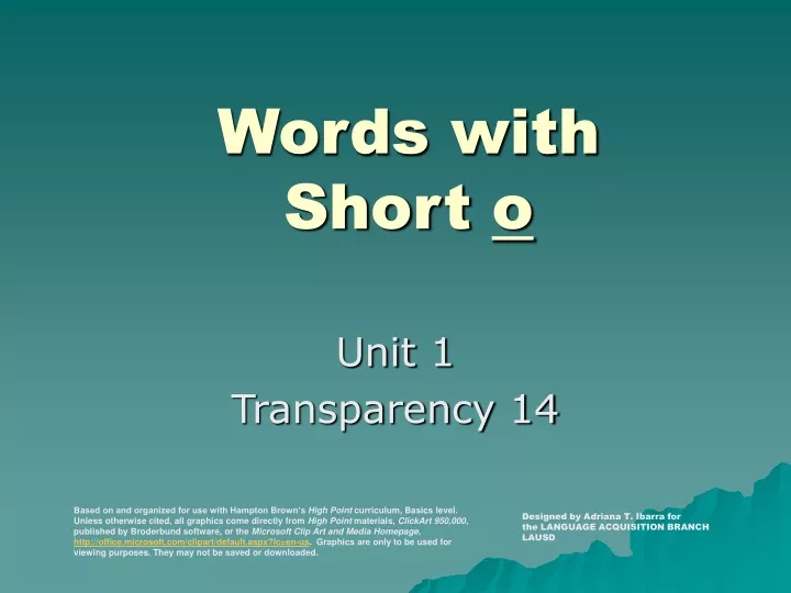 words with short o