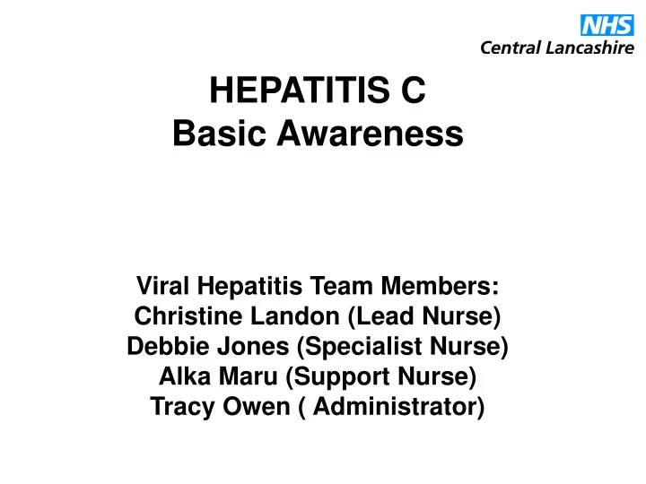 hepatitis c basic awareness viral hepatitis team