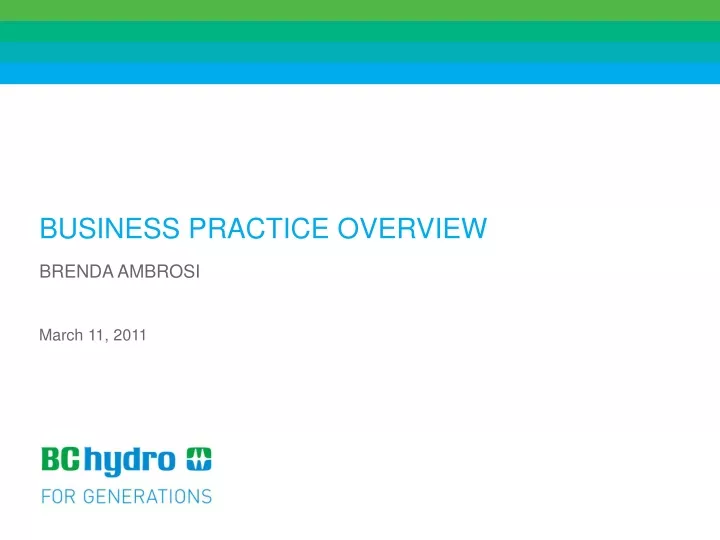 business practice overview