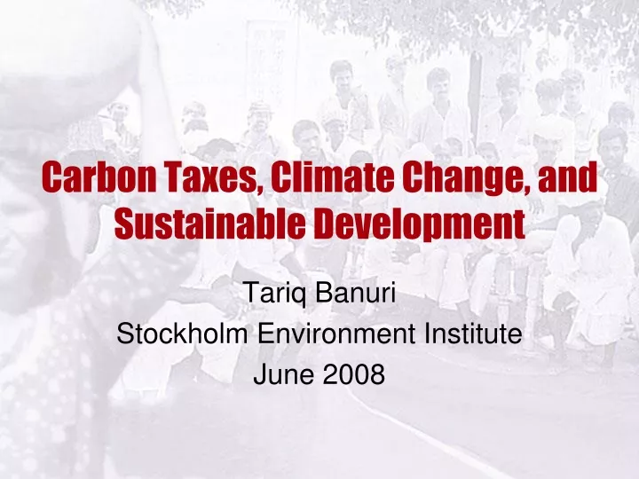 carbon taxes climate change and sustainable development