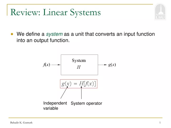 review linear systems