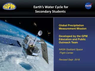 Earth’s Water Cycle for  Secondary Students