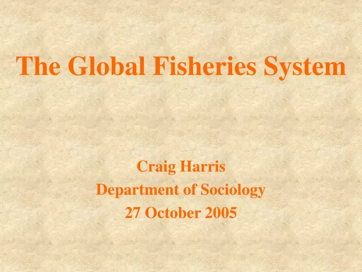 the global fisheries system