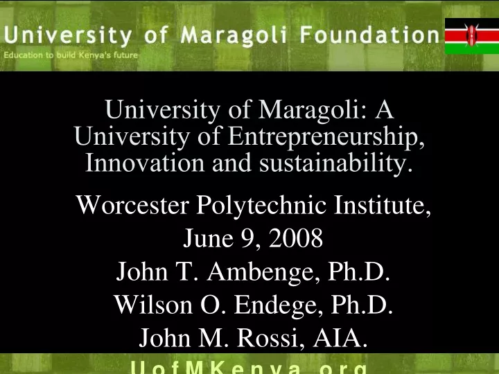 university of maragoli a university of entrepreneurship innovation and sustainability