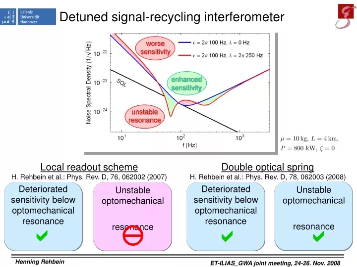 detuned signal recycling interferometer