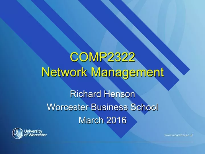 comp2322 network management