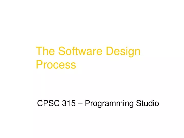 the software design process