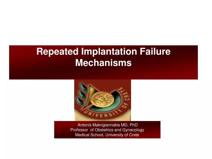 repeated implantation failure mechanisms