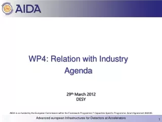 WP4: Relation with Industry Agenda