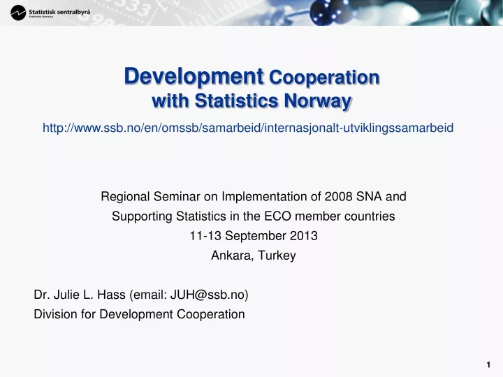 development cooperation with statistics norway