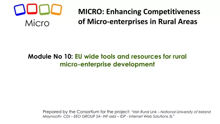 module no 10 eu wide tools and resources for rural micro enterprise development