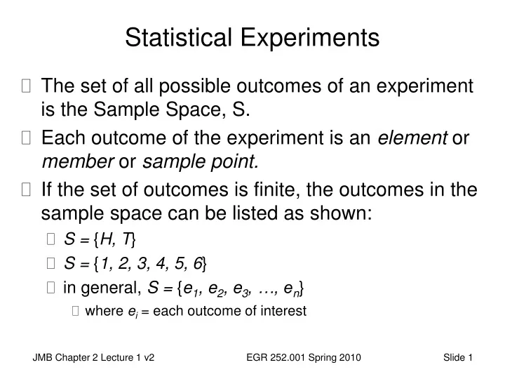 statistical experiments