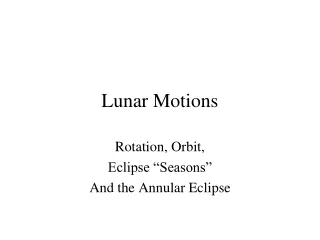 Lunar Motions