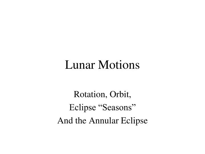 lunar motions