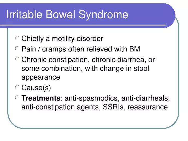 irritable bowel syndrome