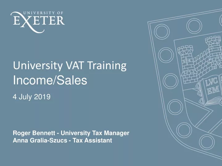 university vat training income sales