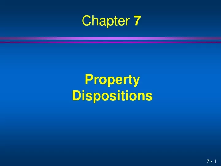 property dispositions