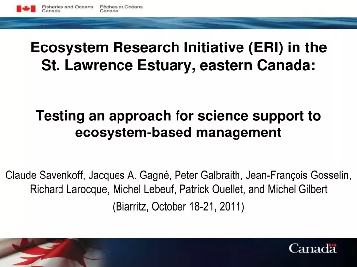ecosystem research initiative