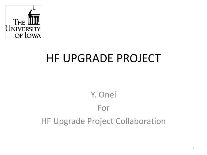 hf upgrade project
